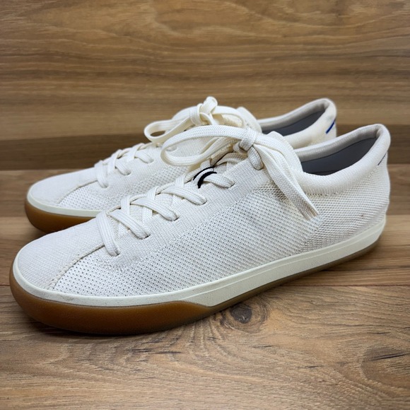Shoes - Women’s Cream Knit Athletic Sneakers with Gum Sole